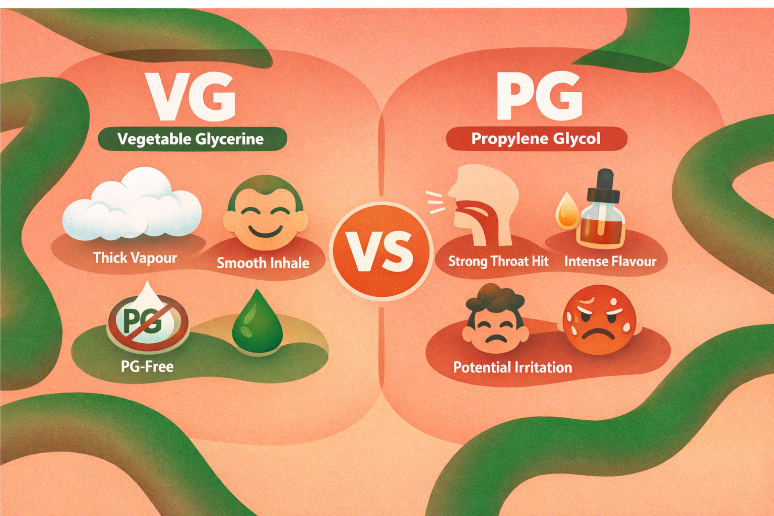 VG vs PG vaping comparison diagram